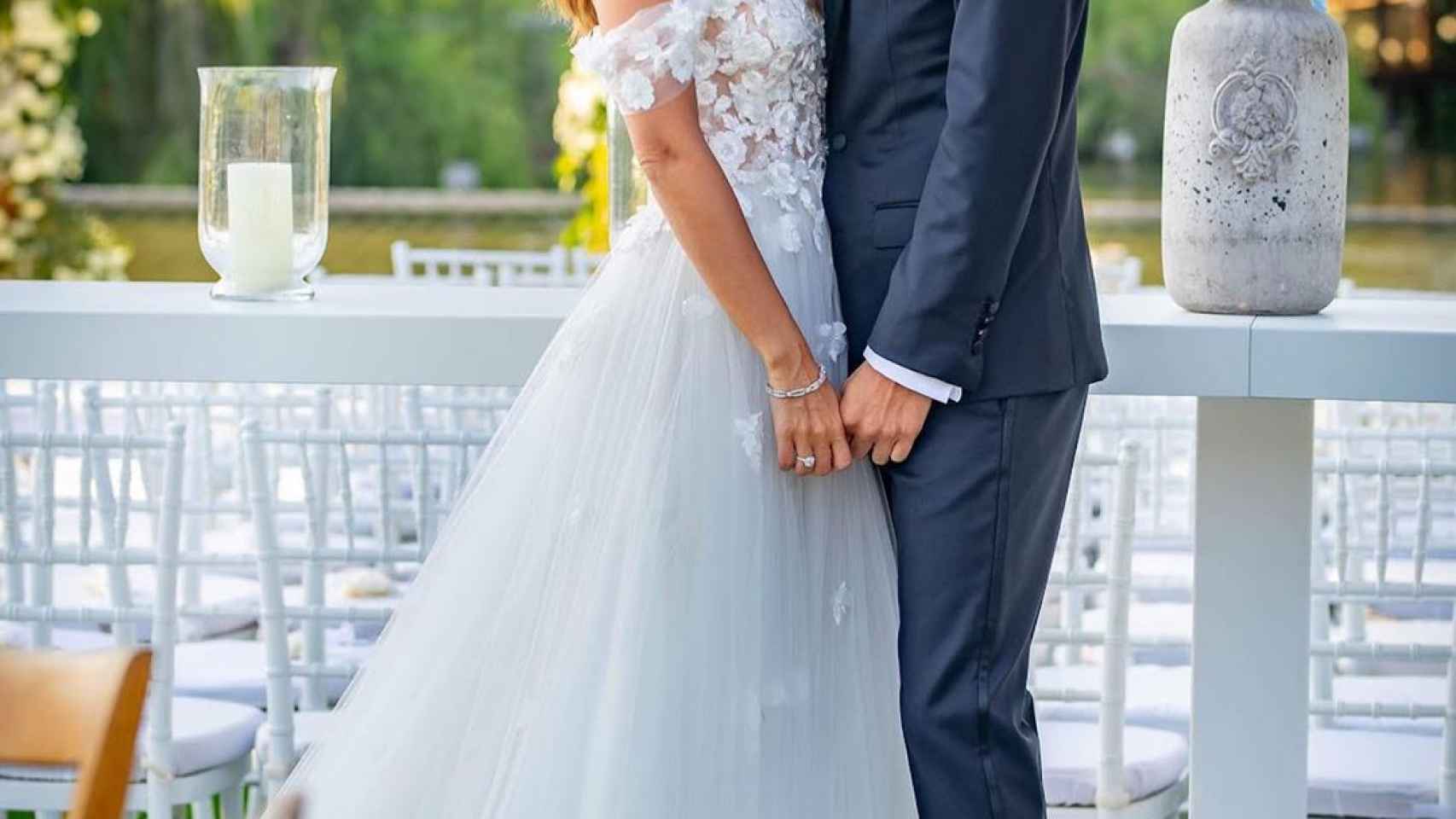 Coral Simanovich y Sergi Roberto en el día de su boda