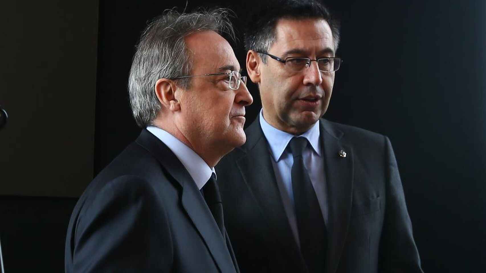 Bartomeu y Florentino Pérez en una foto de archivo de un Madrid-Barça / EFE