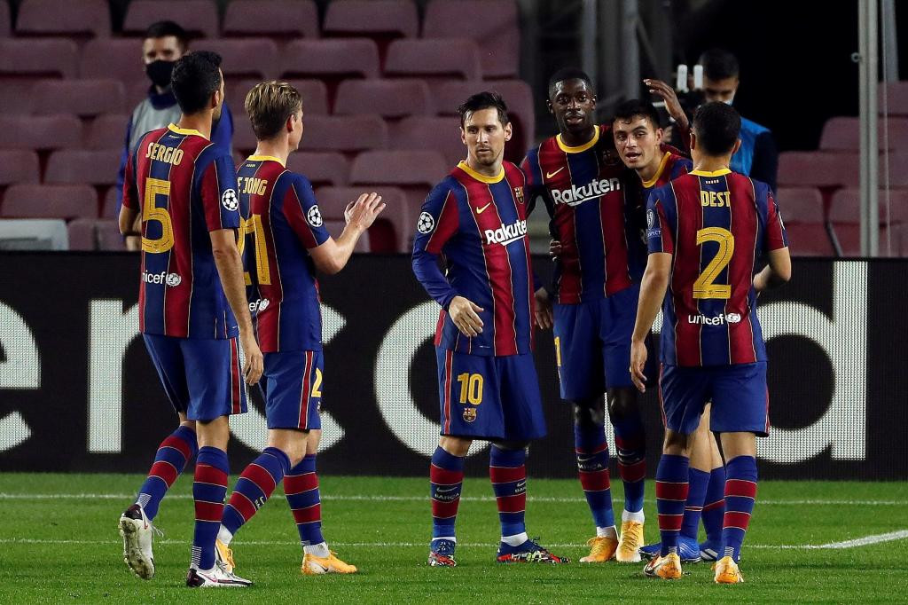 El Barça celebra un gol en el Camp Nou  / EFE