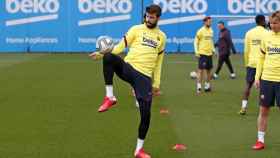 Gerard Piqué en un entrenamiento con el Barça / FC Barcelona