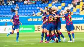 Las jugadoras del FC Barcelona celebrando un tanto contra el Logroño / FC Barcelona