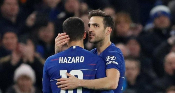 Hazard con Cesc Fàbregas con el Chelsea / EFE