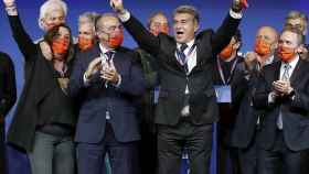 Joan Laporta celebra el triunfo electoral / EFE