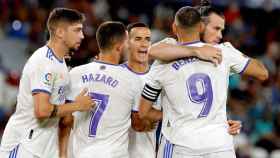 El Real Madrid celebra el gol de Gareth Bale ante el Levante / EFE