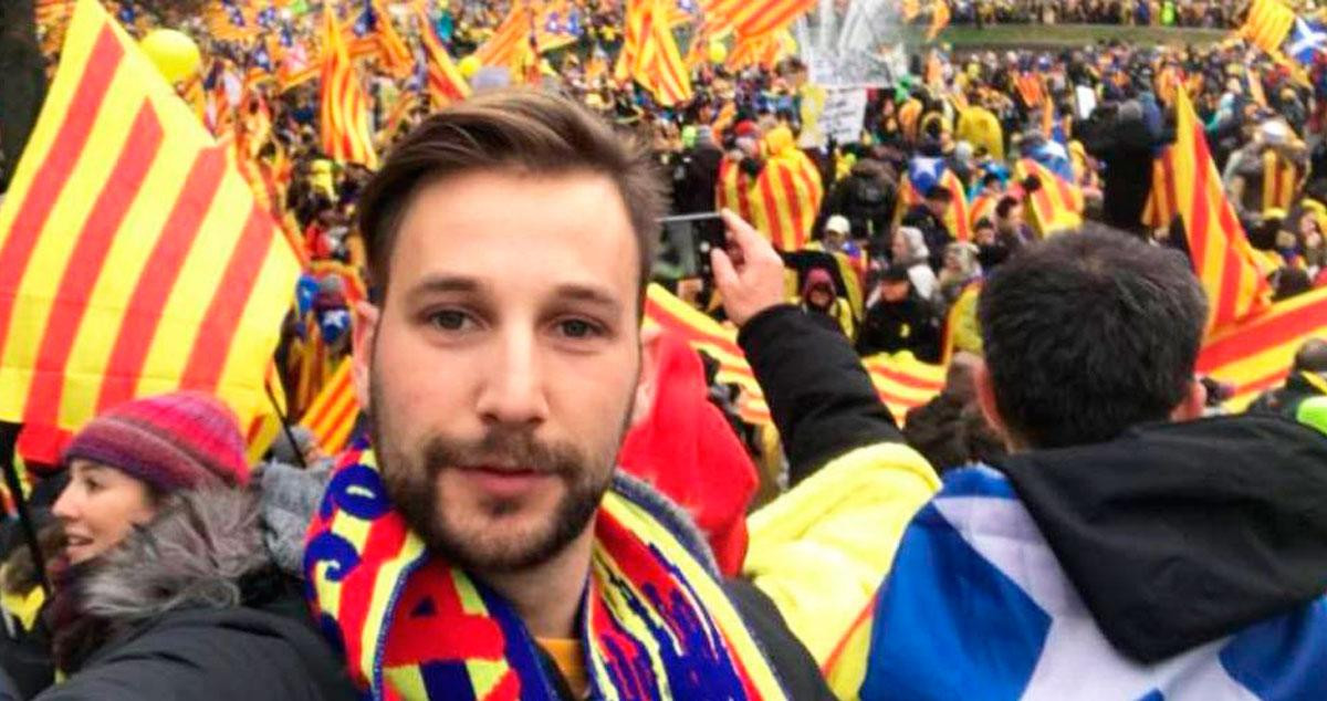 Albert Donaire, líder de los Mossos independentistas, en una marcha por al secesión catalana / CG