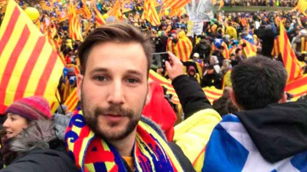 Albert Donaire, líder de los Mossos independentistas, en una marcha por al secesión catalana / CG