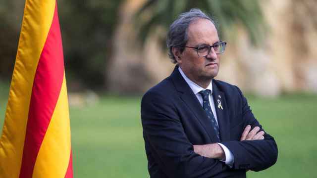 Quim Torra, durante el homenaje a Lluís Companys en Montjuïc / EFE