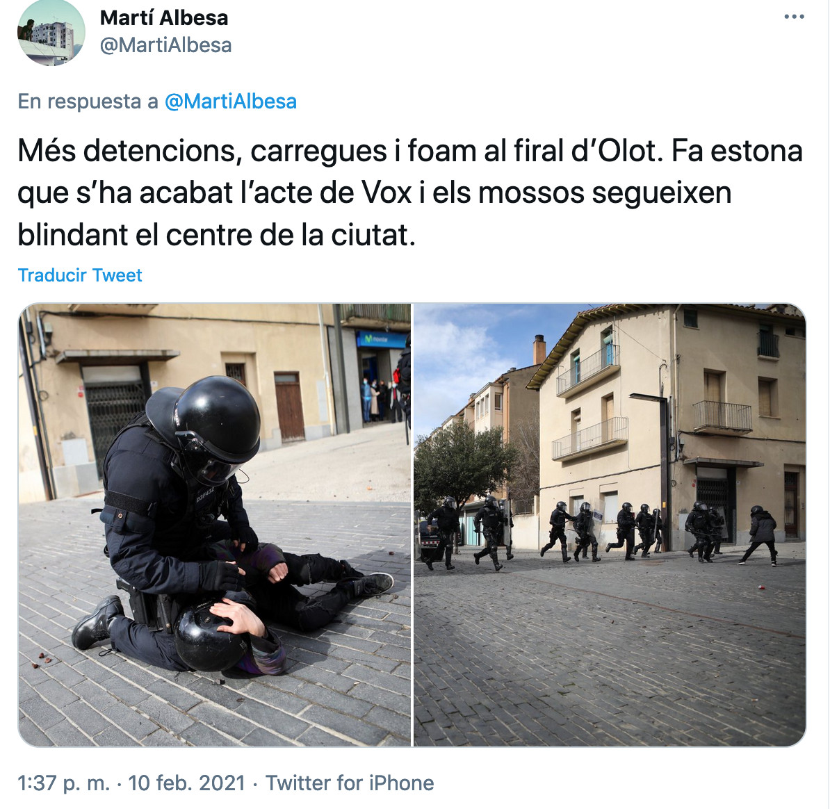 Un fotoperiodista inmortaliza la detención / TWITTER