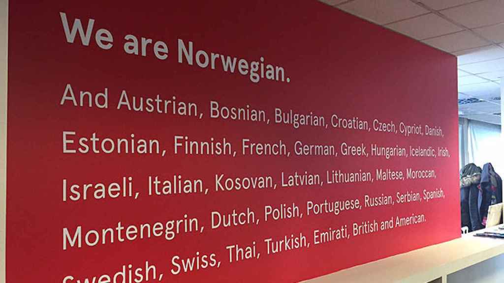 Cartelería de Norwegian en la nueva sede corporativa del sur de Europa en Barcelona / CG