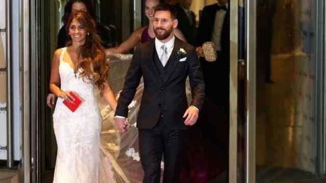 Un foto de archivo de la boda de Leo Messi y Antonella Rocuzzo