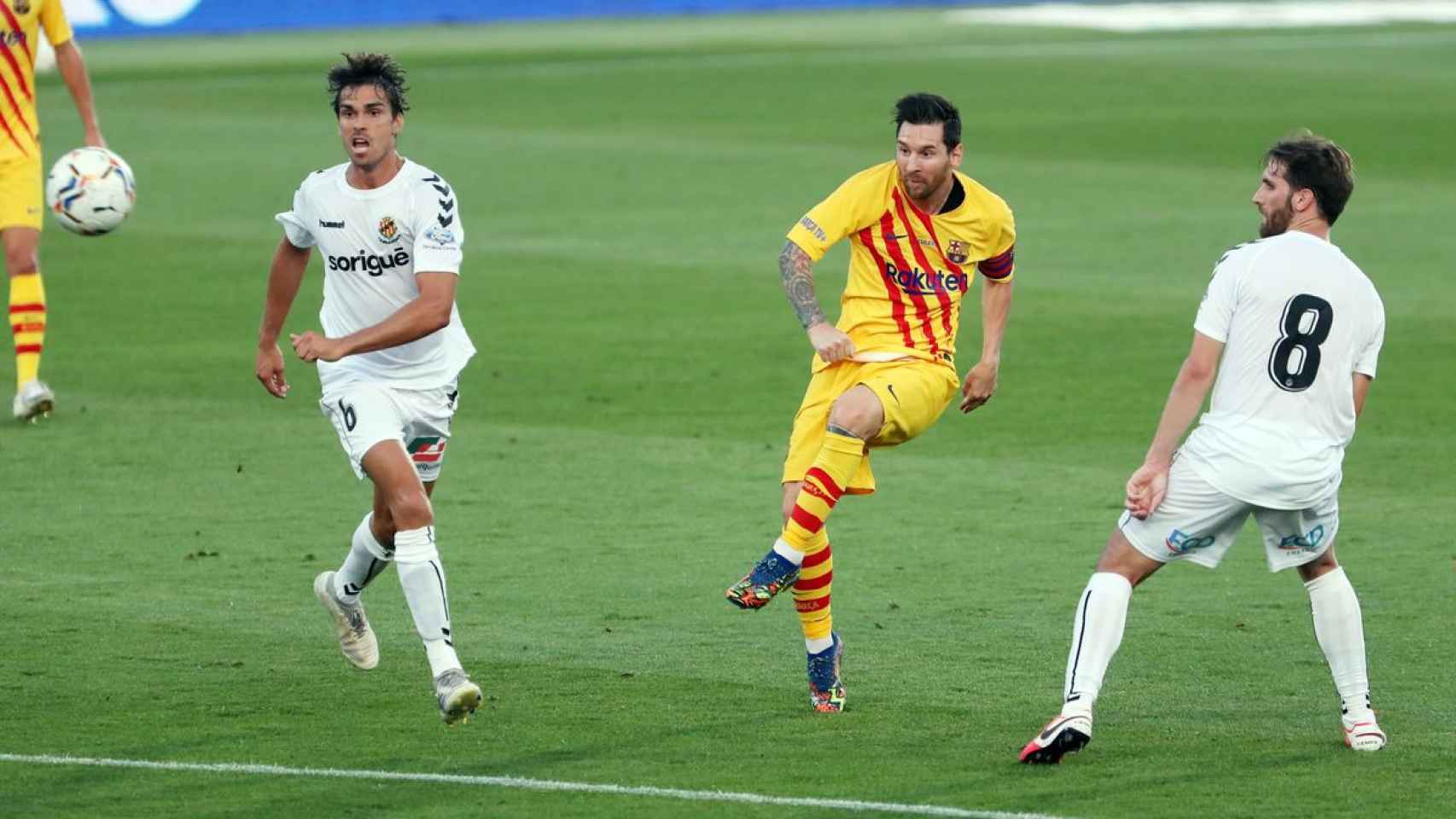 Leo Messi durante el amistoso ante el Nástic de Tarragona /FCB