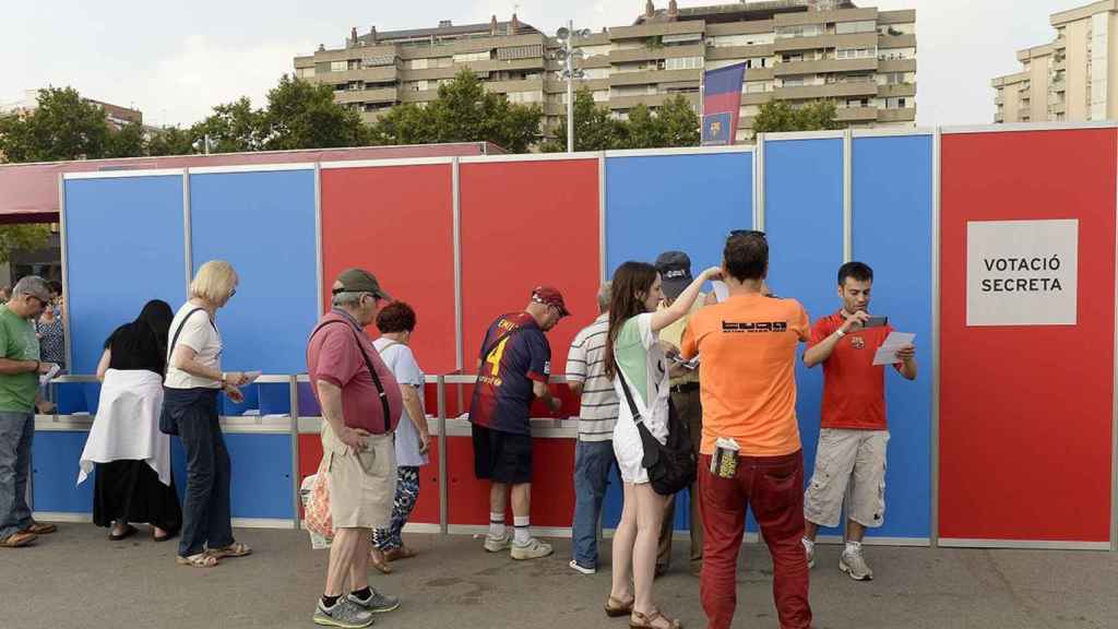 Imagen de archivo de las últimas elecciones a la presidencia del Barça | EFE