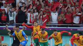 Los futbolistas de Marruecos celebran su victoria ante Portugal / EFE