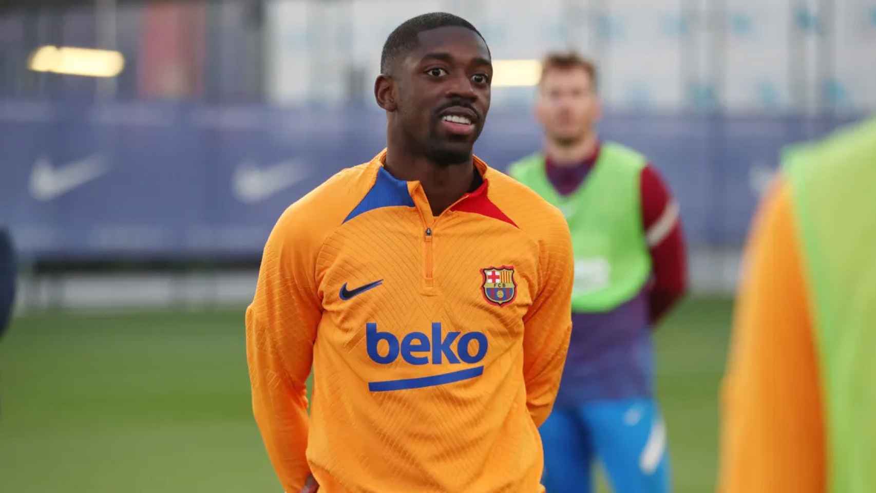 Ousmane Dembelé, en un entrenamiento del Barça de Xavi / FCB