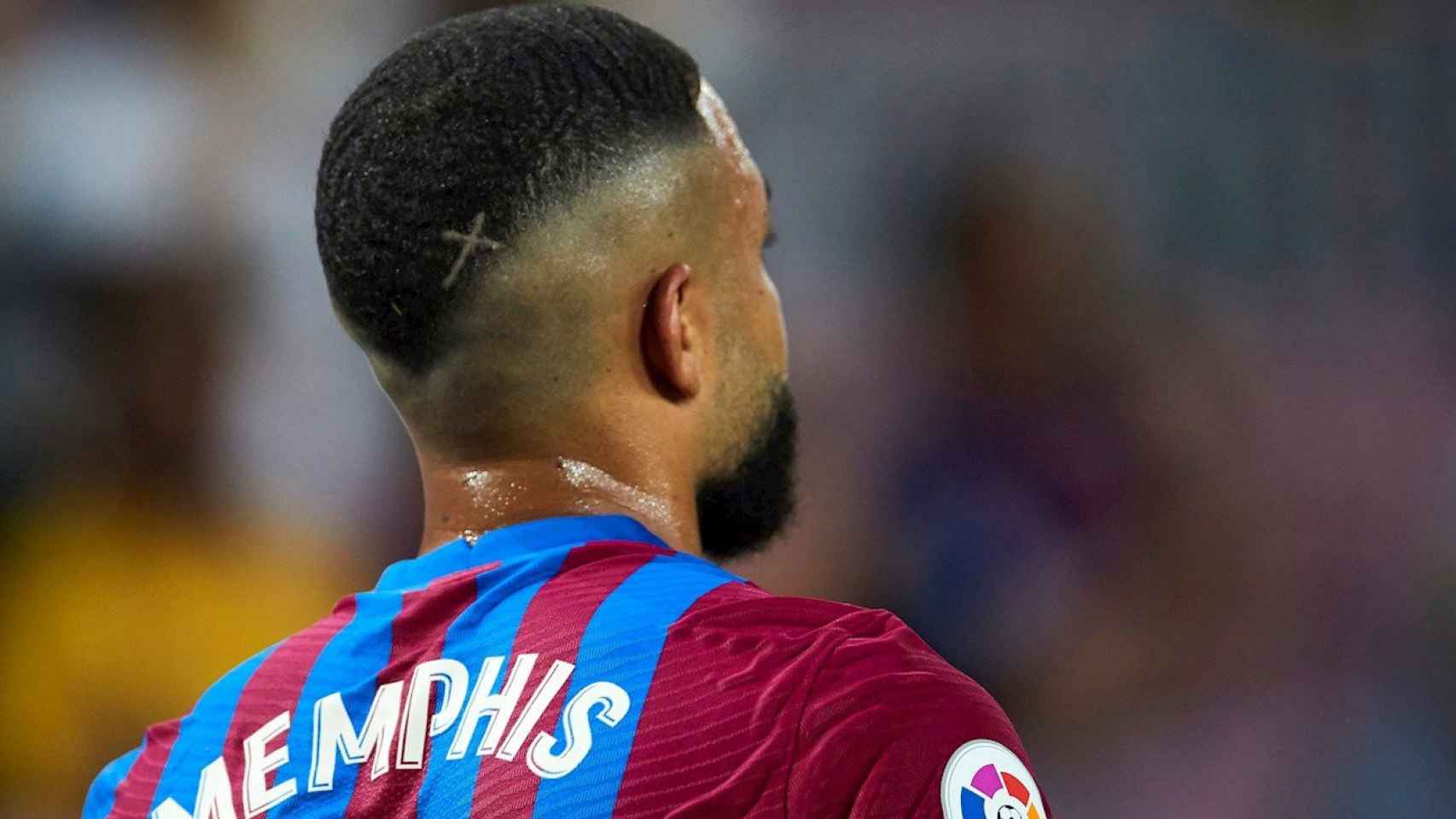 Memphis Depay en su primer partido oficial con el Barça / EFE