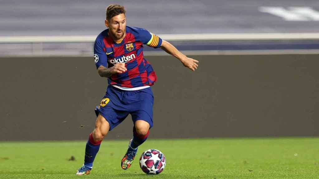 Leo Messi en un partido de la pasada Champions / EFE