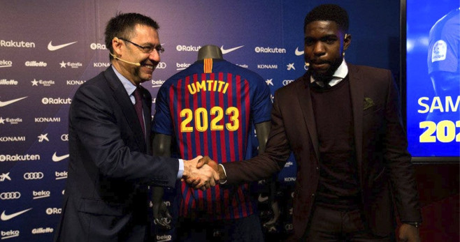 Umtiti firma su renovación con Bartomeu hasta 2023 / ARCHIVO FCB