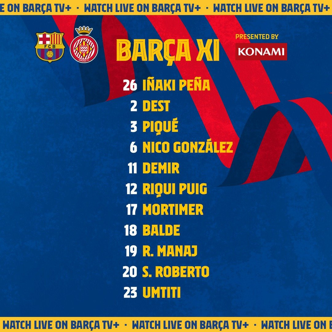 Once titular del Barça contra el Girona / FC Barcelona