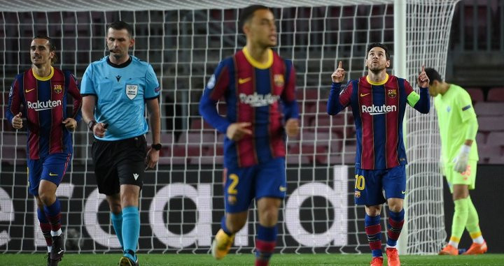 Leo Messi, celebrando su gol ante el Dinamo de Kiev | FCB