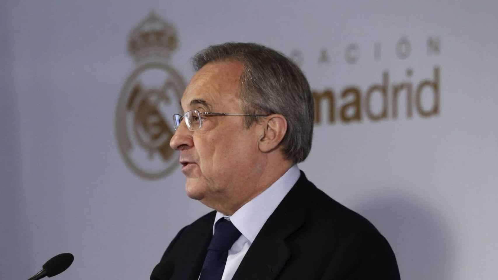 Una imagen de archivo de Florentino Pérez durante una rueda de prensa / EFE