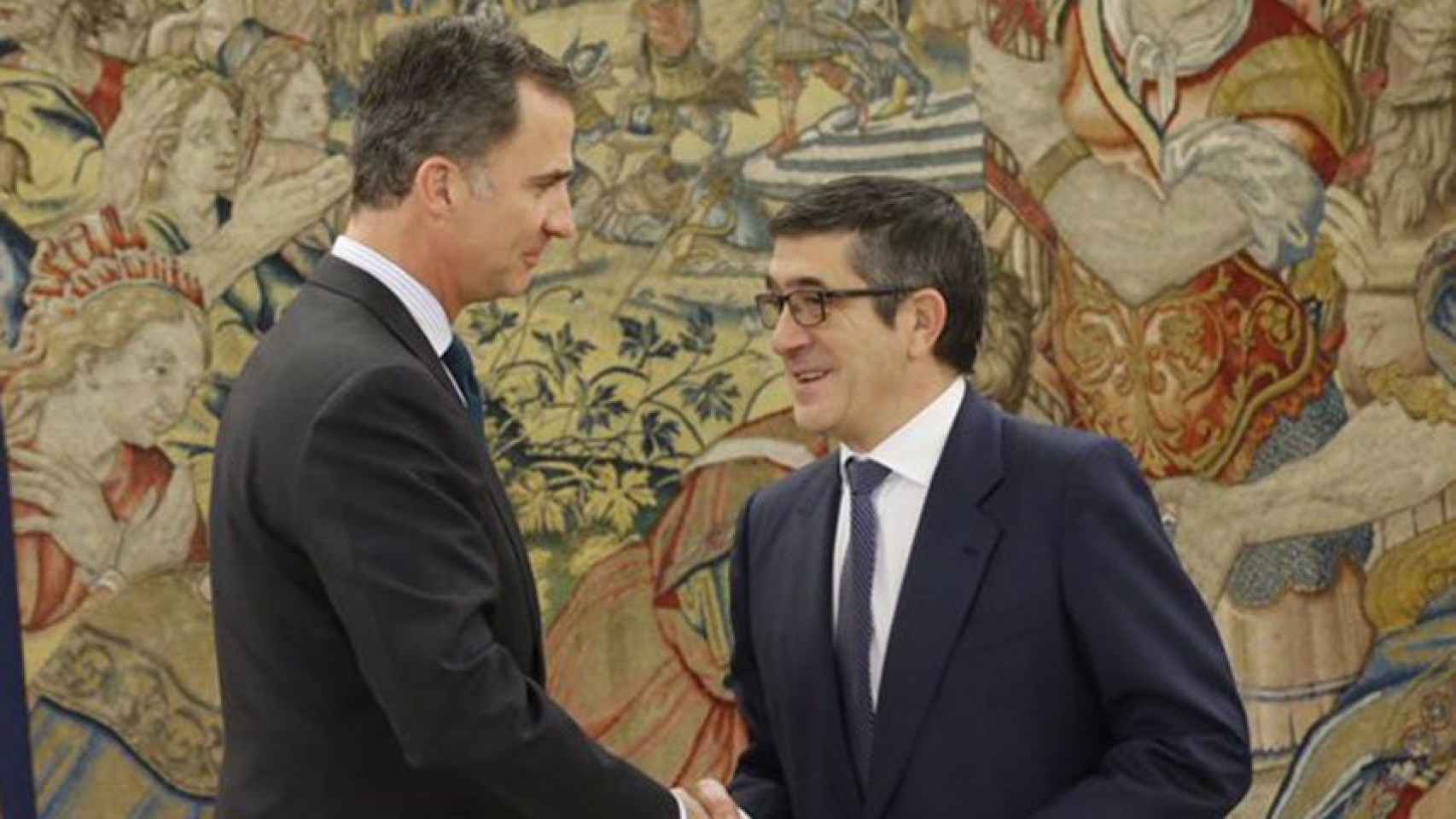 Patxi López, presidente del Congreso, con el rey Felipe.