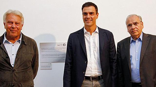 Felipe González, Pedro Sánchez y Alfonso Guerra