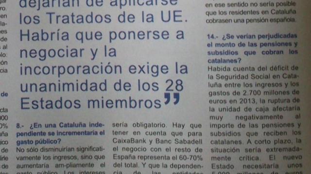 Folleto informativo de Sociedad Civil Catalana