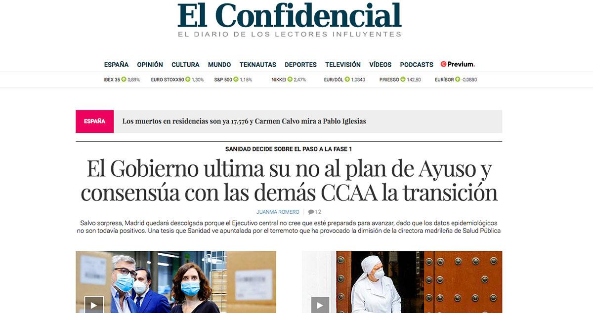 Portada de 'El Confidencial'