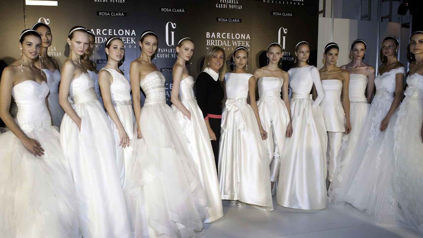 Modelos durante la semana de la moda nupcial en Barcelona, en una foto de archivo