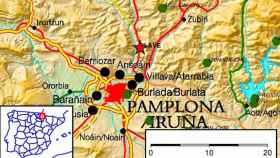 Los tres terremotos registrados esta mañana en Navarra / CG