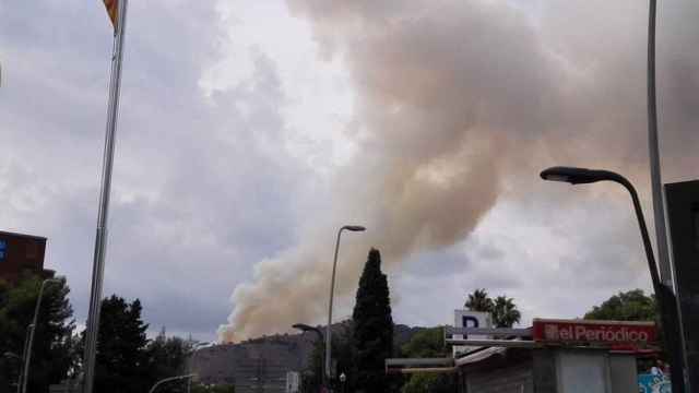 Imagen del incendio de Collserola.