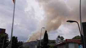 Imagen del incendio de Collserola.