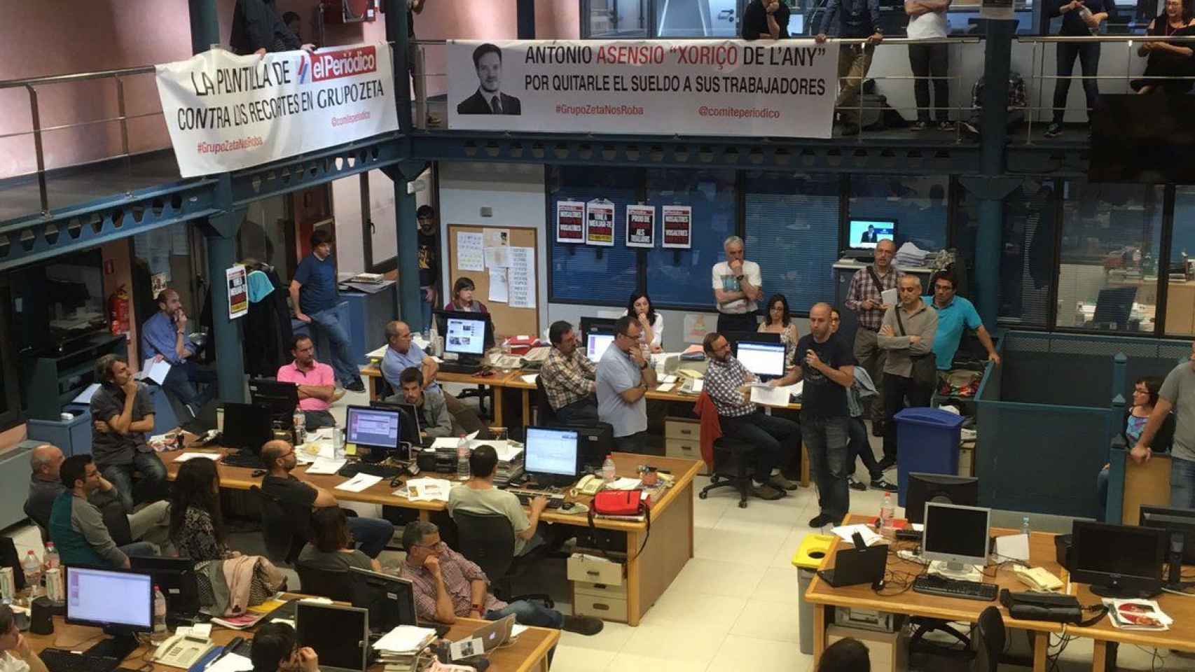 Imagen de unas de las asambleas desarrolladas en la redacción de El Periódico el año pasado