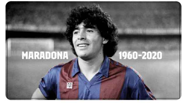Tweet del FC Barcelona sobre Maradona