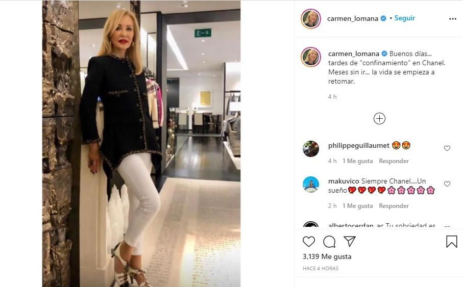 La visita de Carmen Lomana a una tienda Chanel / INSTAGRAM