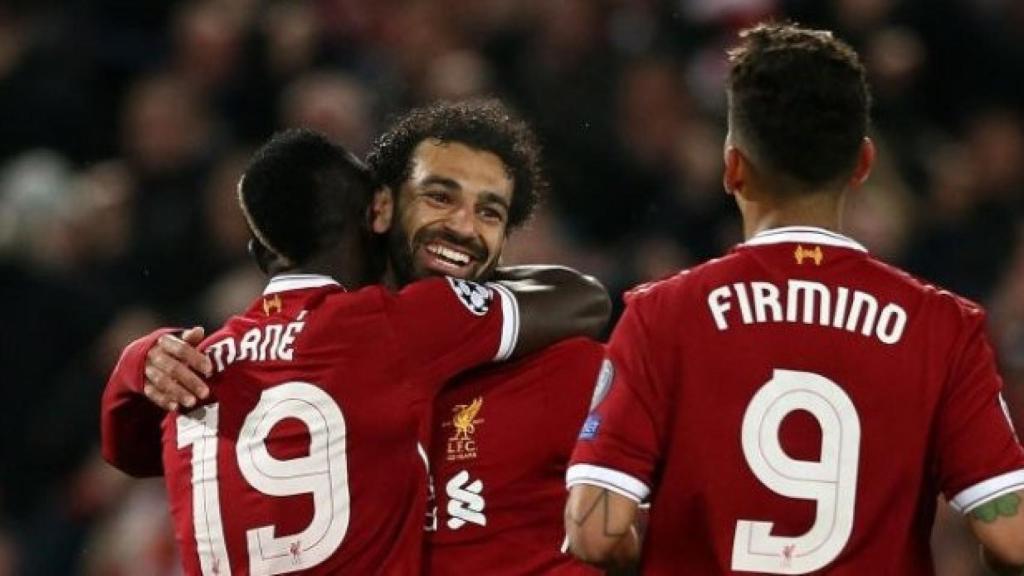 Mane, Salah y Firmino celebrando un gol con el Liverpool / EFE