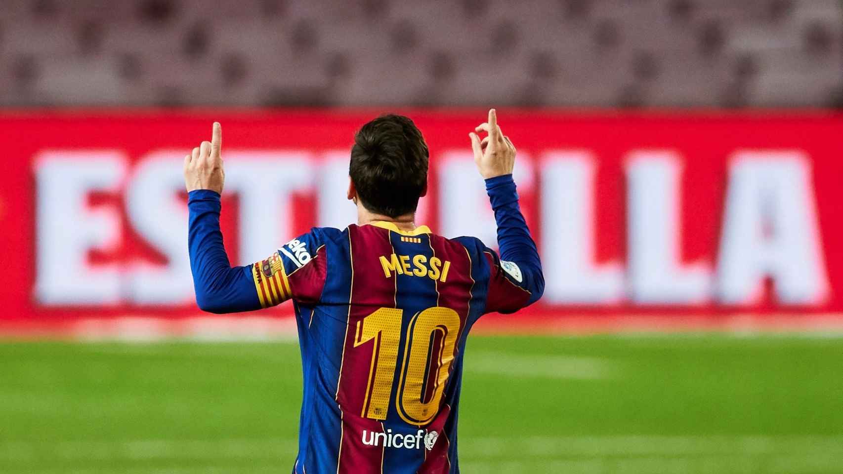 Leo Messi celebra un gol del Barça / EFE