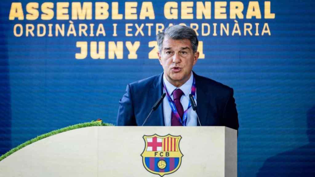 Laporta durante la Asamblea de socios compromisarios / FC Barcelona