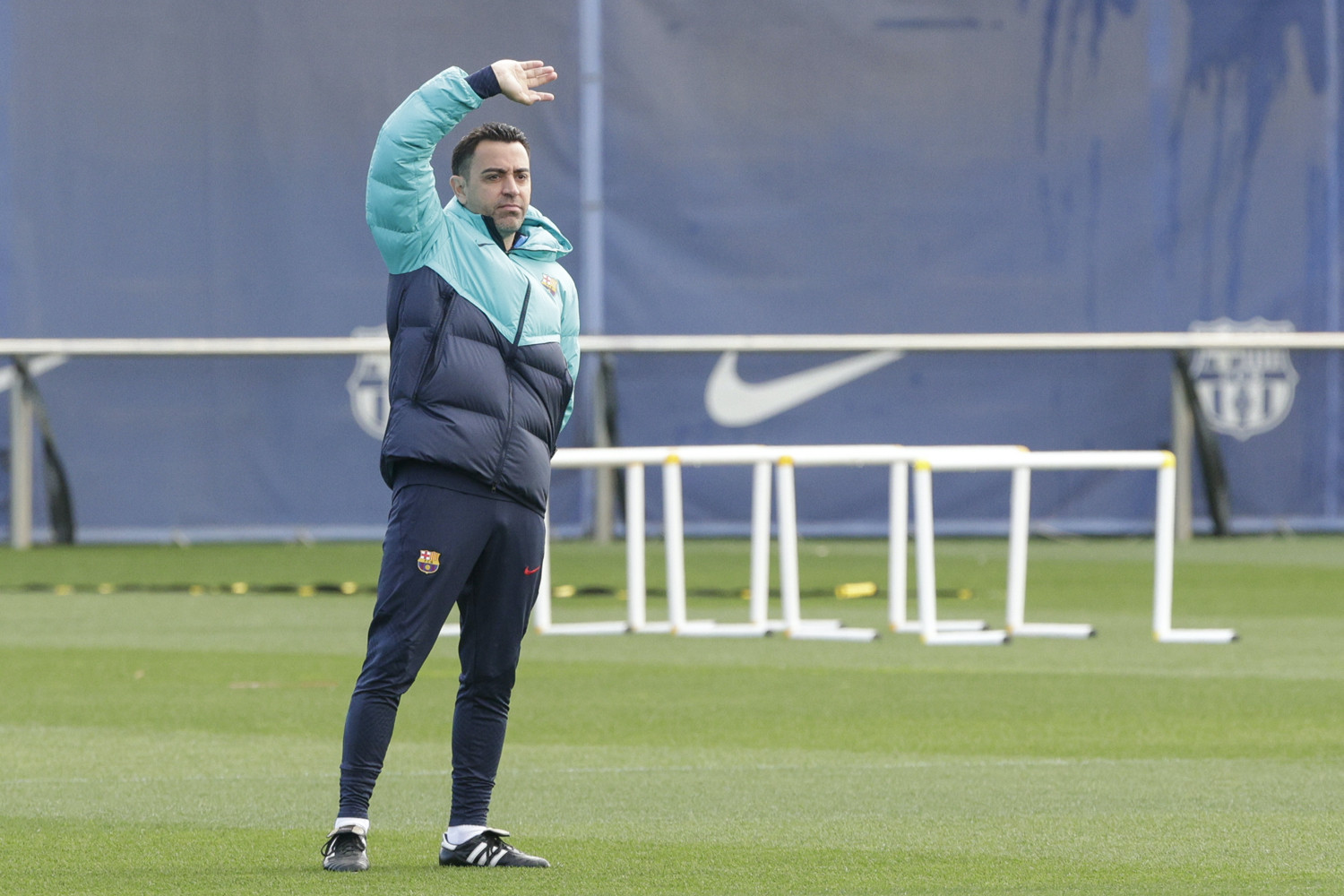 Xavi Hernández, durante un entrenamiento del Barça en la Ciutat Esportiva / FCB