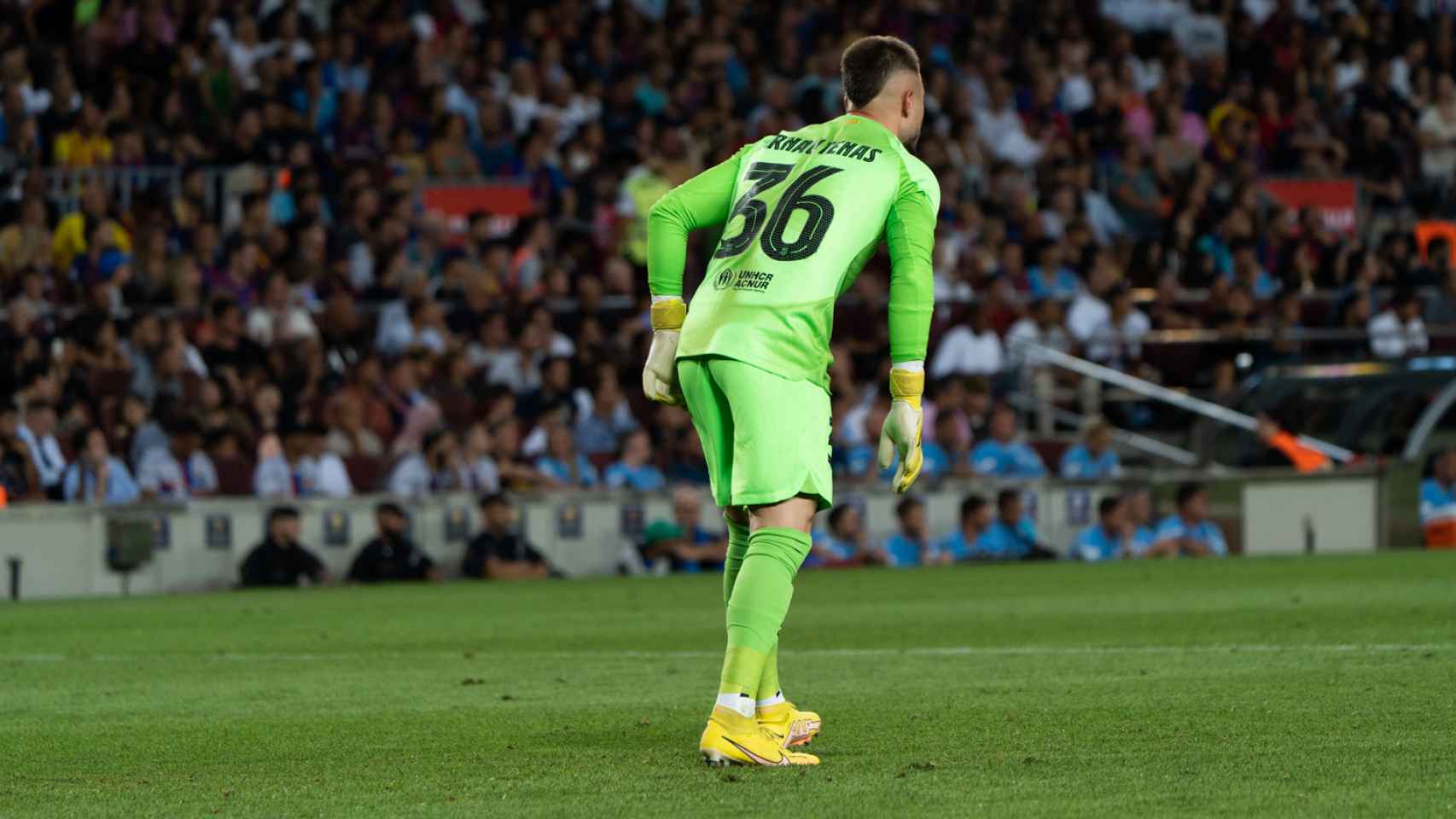 Arnau Tenas, contra el Manchester City / LUIS MIGUEL AÑÓN (CULEMANIA)