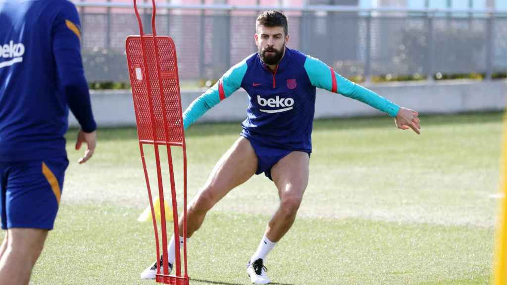 Gerard Piqué, en un entrenamiento del Barça | FCB