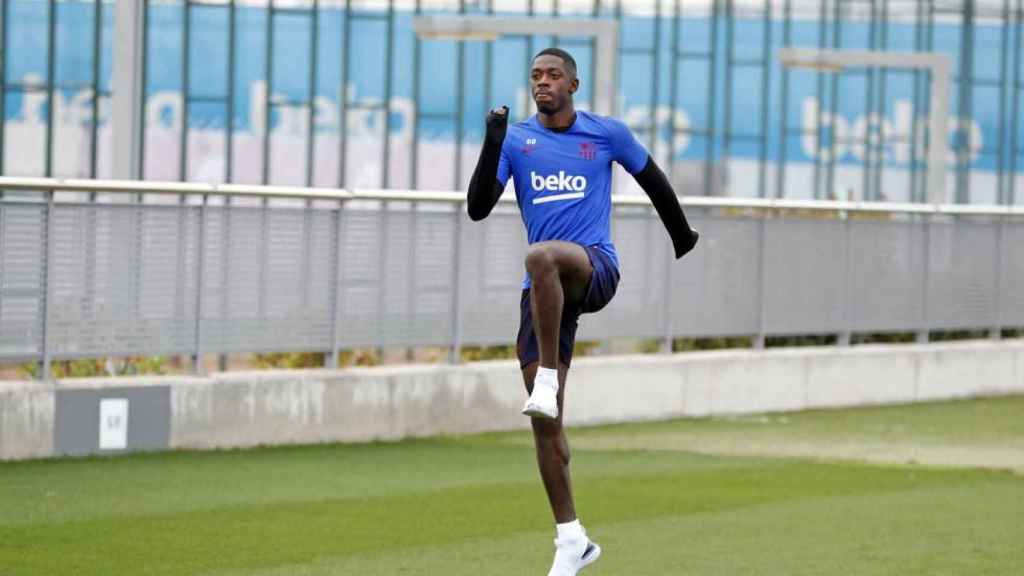 Dembelé en un entrenamiento con el Barça / FCB