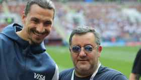 Ibrahimovic y Raiola en una imagen de archivo / EFE