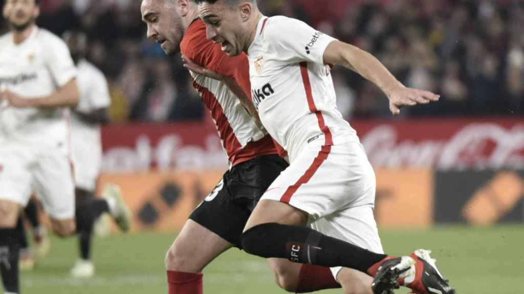 Una foto de Munir durante el partido entre el Sevilla y el Athletic Club / SEVILLA FC