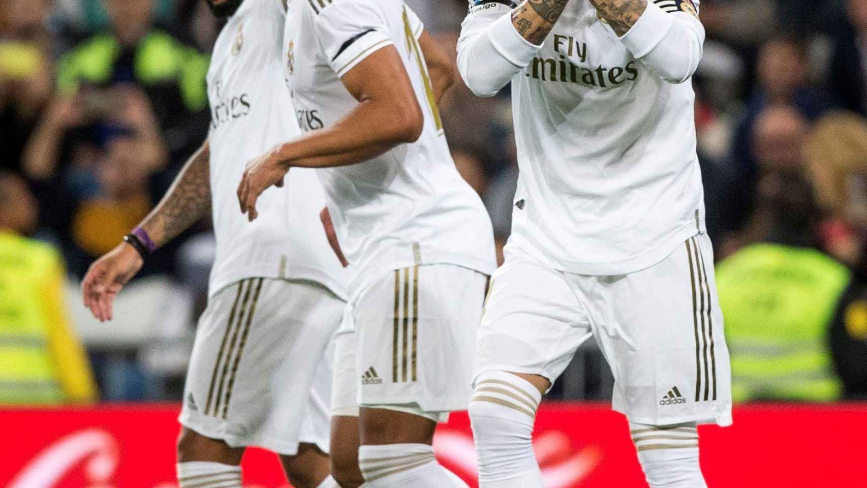 Sergio Ramos celebrando su gol de penalti / EFE