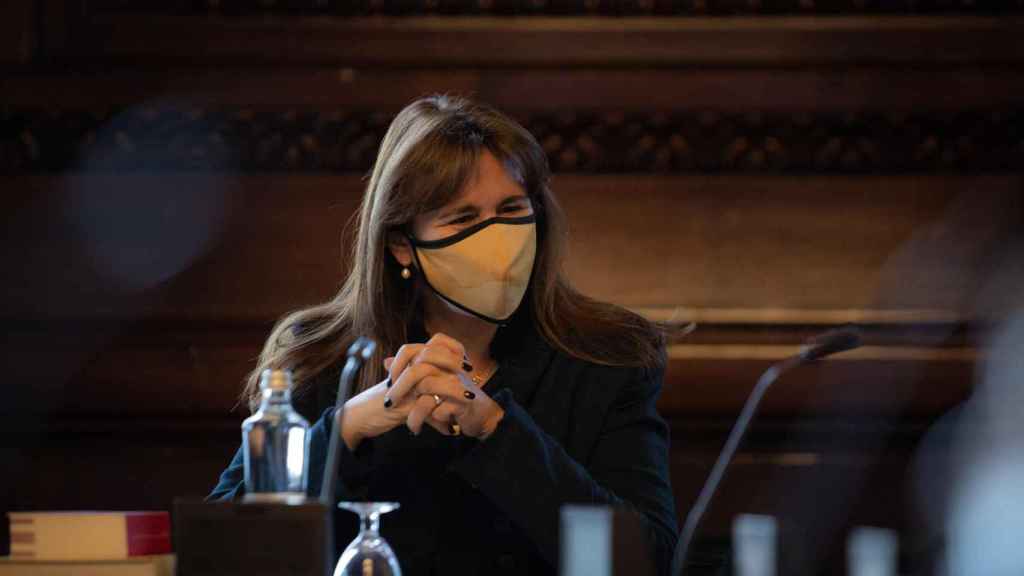 La presidenta del Parlament Laura Borràs preside una reunión de la Mesa de la cámara autonómica / EUROPA PRESS