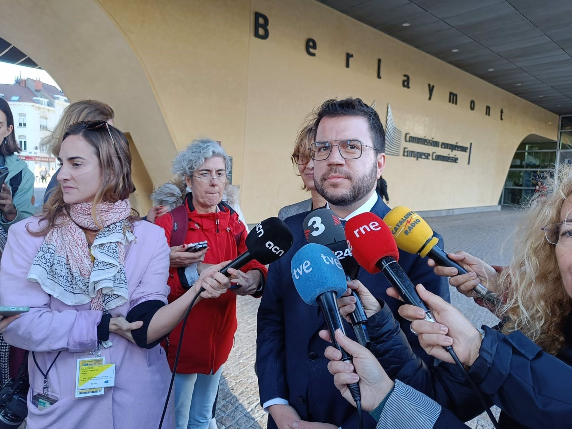 El presidente de la Generalitat, Pere Aragonès, en su visita a Didier Reynders en Bruselas / EUROPA PRESS