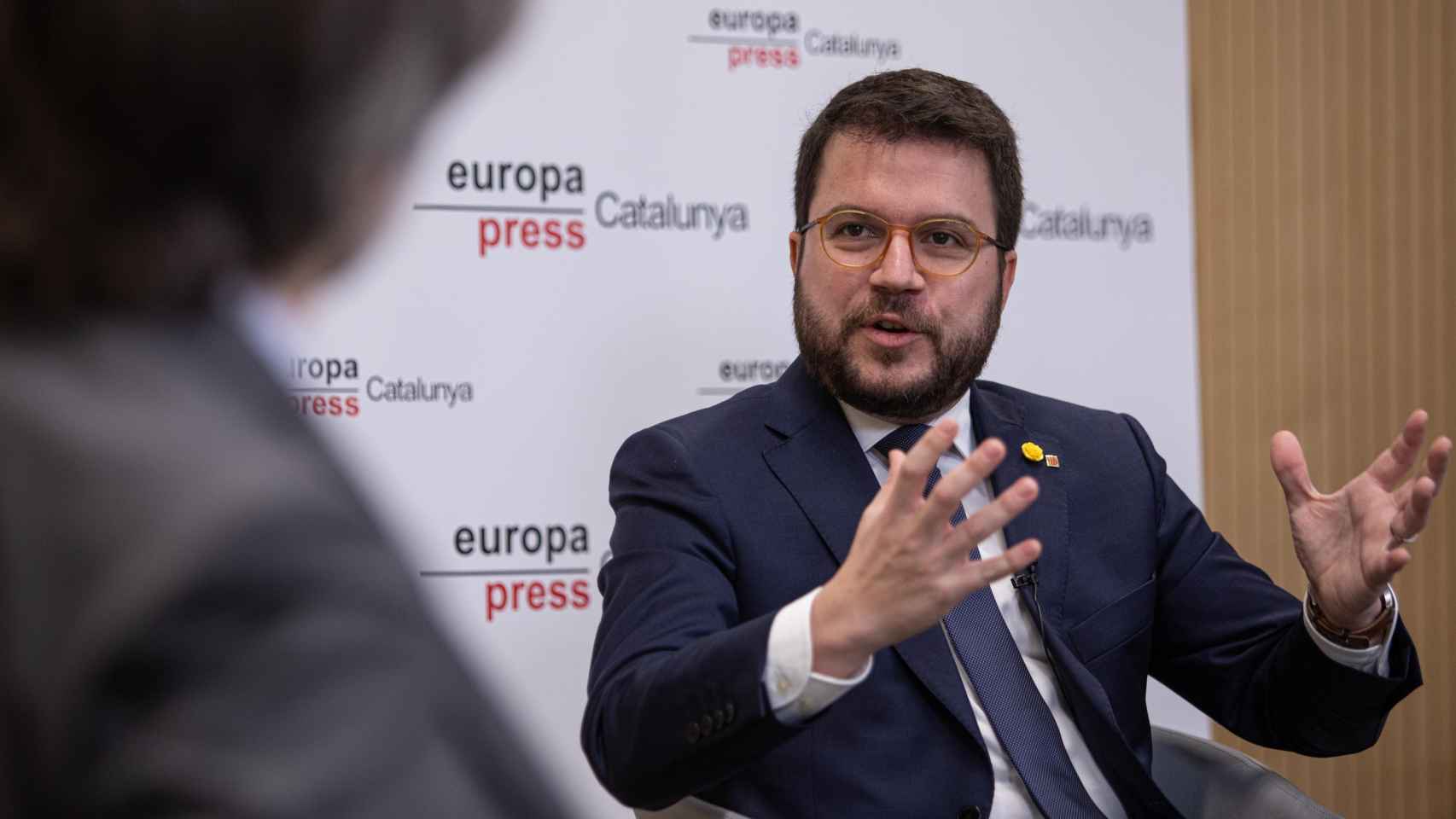 Pere Aragonès, vicepresidente de la Generalitat, en un encuentro con los medios / EP