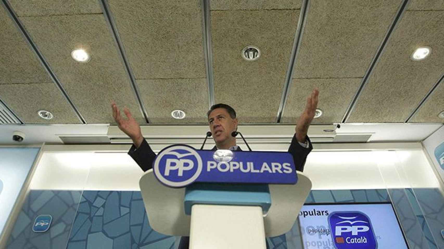 El líder del PP catalán, Xavier García Albiol, en una rueda de prensa del partido / EFE