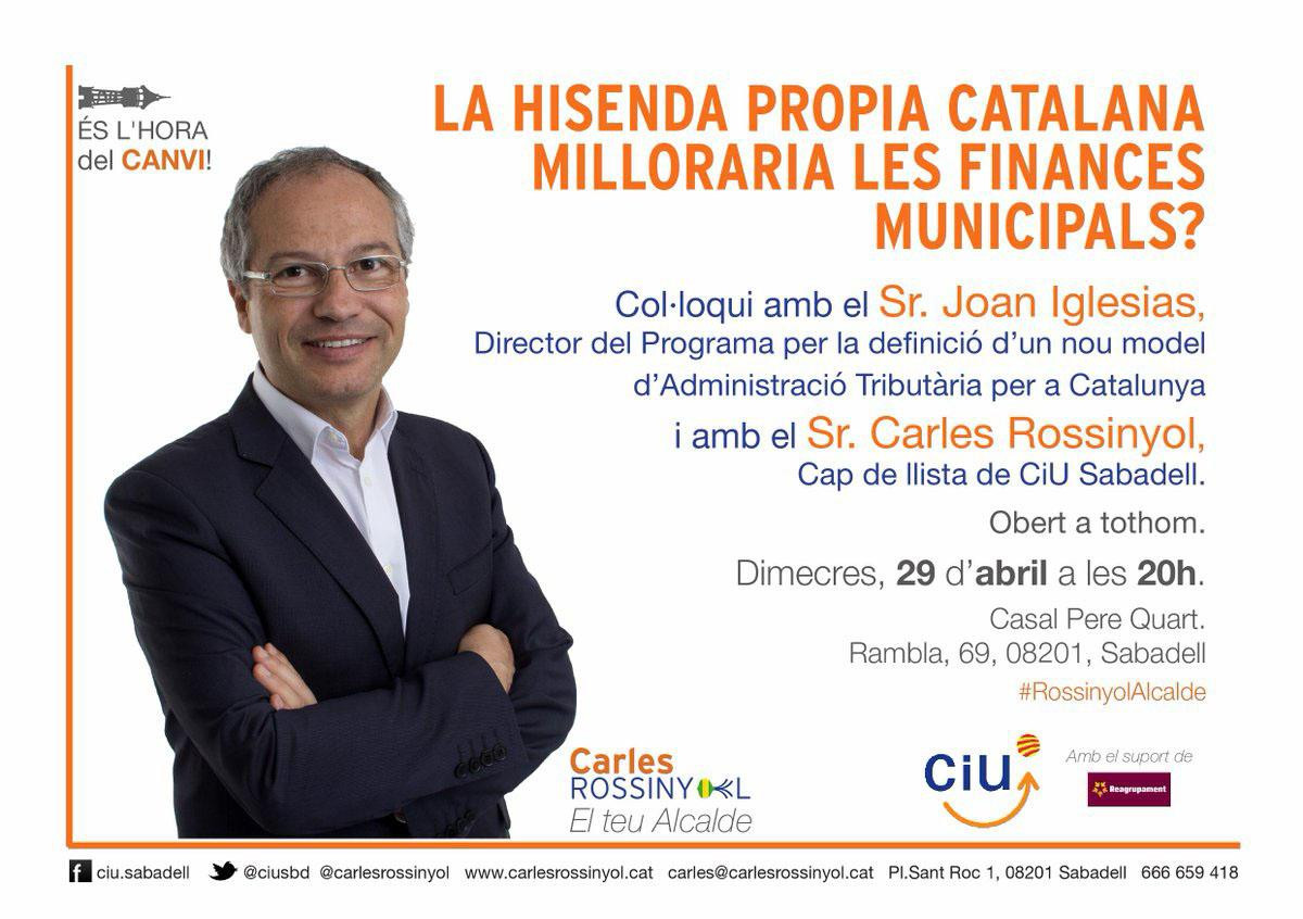 Un cartel electoral de Carles Rossinyol